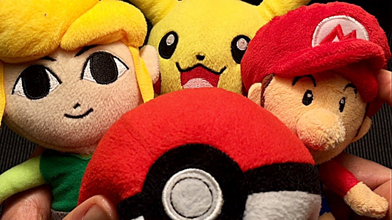 Toon Link, Pok&eacute;ball, Pikachu, & Baby Mario Plushies ASMR