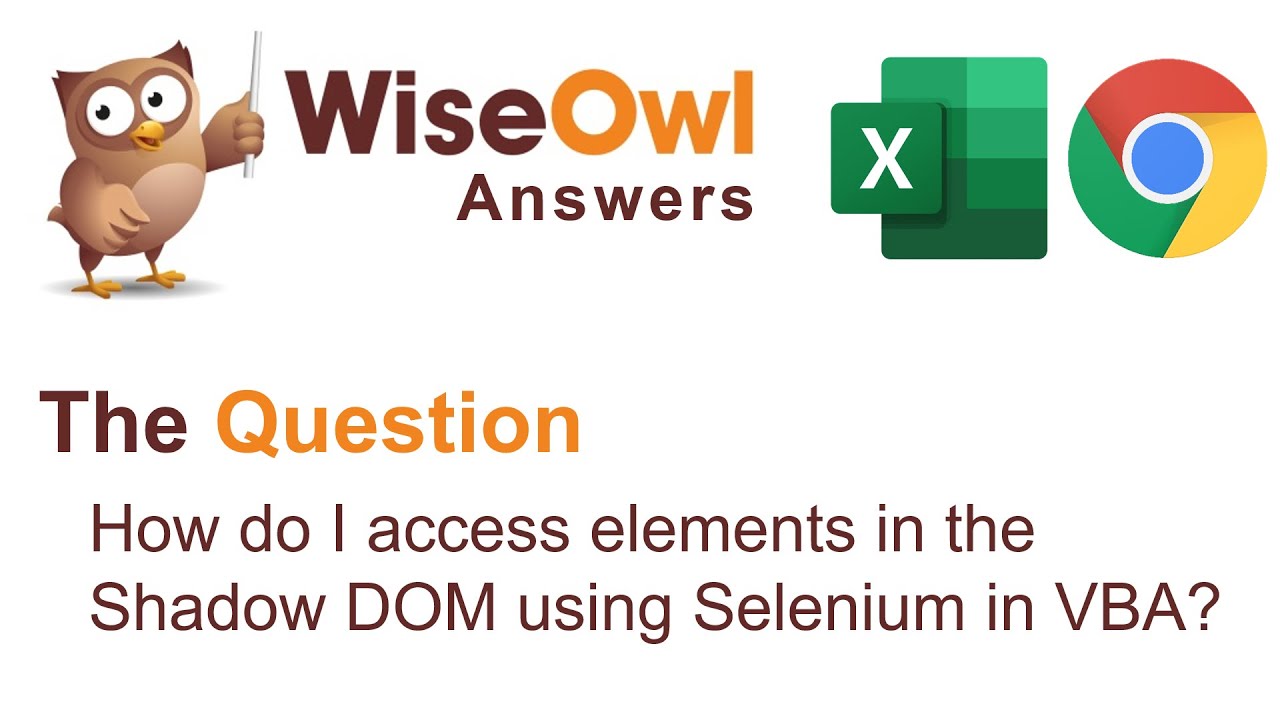 Wise Owl Answers - How Do I Access Elements in the Shadow DOM using Selenium in VBA?