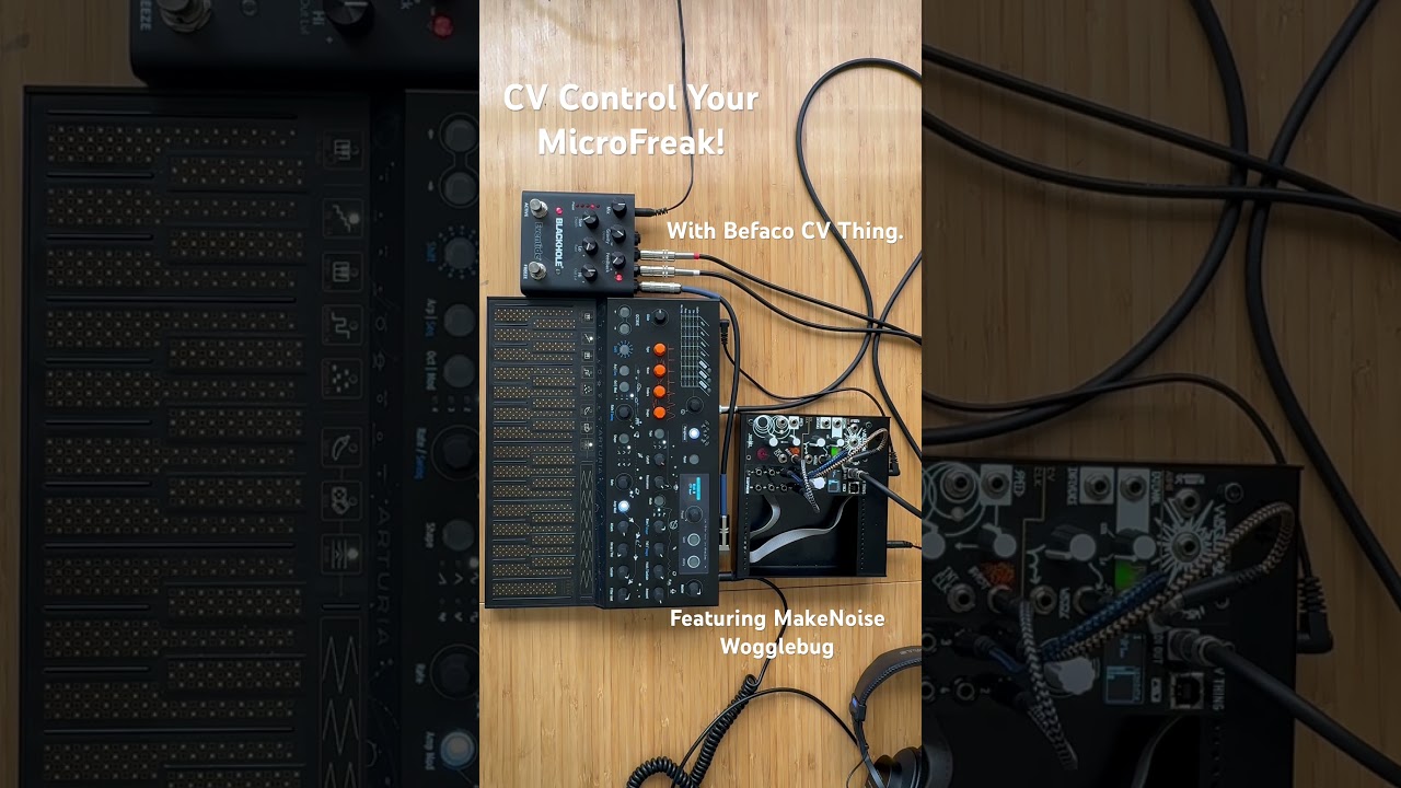 Using a @Befacosynth CV Thing to CV control the @ArturiaOfficial #microfreak.