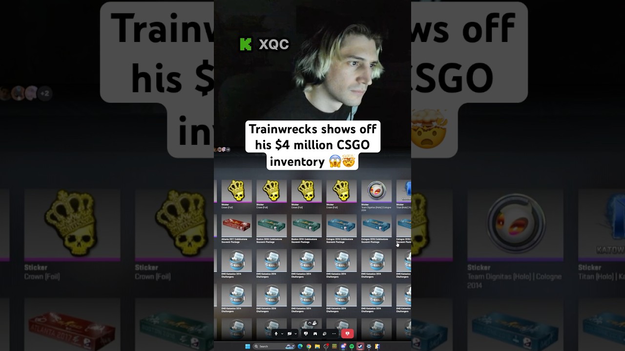 xQc reacts to Trainwrecks $4 MILLION CS2 Inventory 😱 #xqc #trainwreckstv #csgo