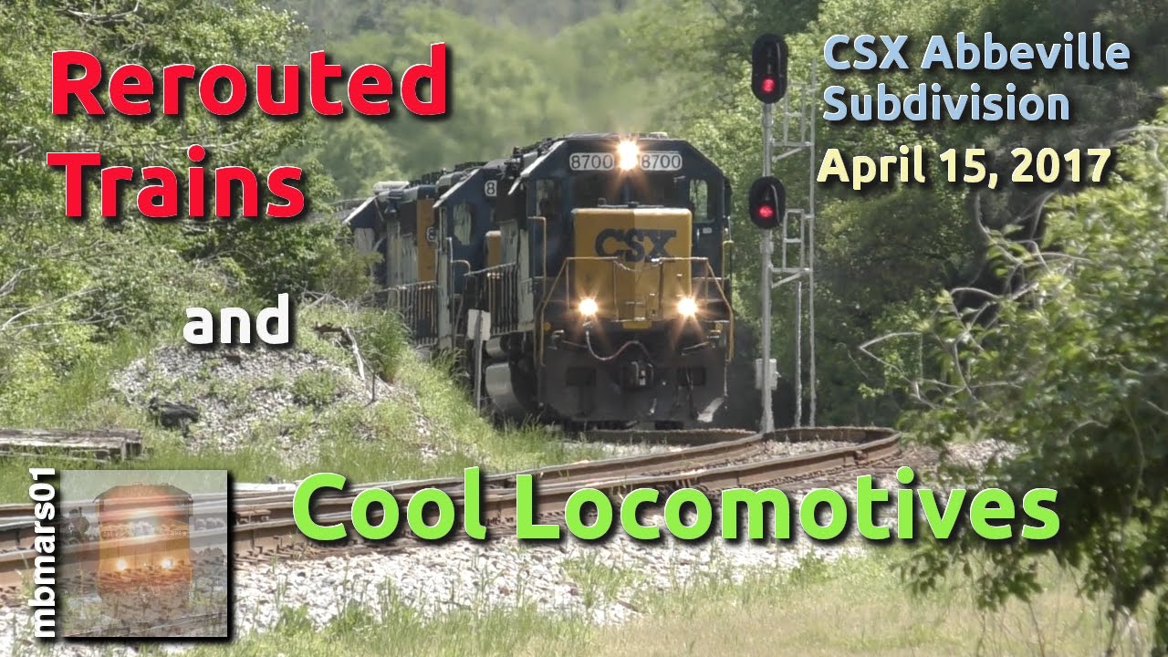 [4t] Rerouted Trains and Cool Locomotives, CSX Abbeville Subdivision, 04/15/2017 ©mbmars01