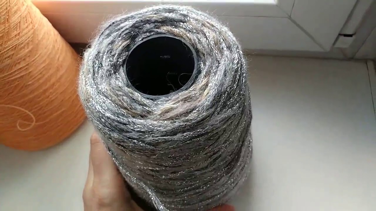 Мохер/люрекс art Luxor, цвет серый-серебристый-молочно-кремово-золотистый