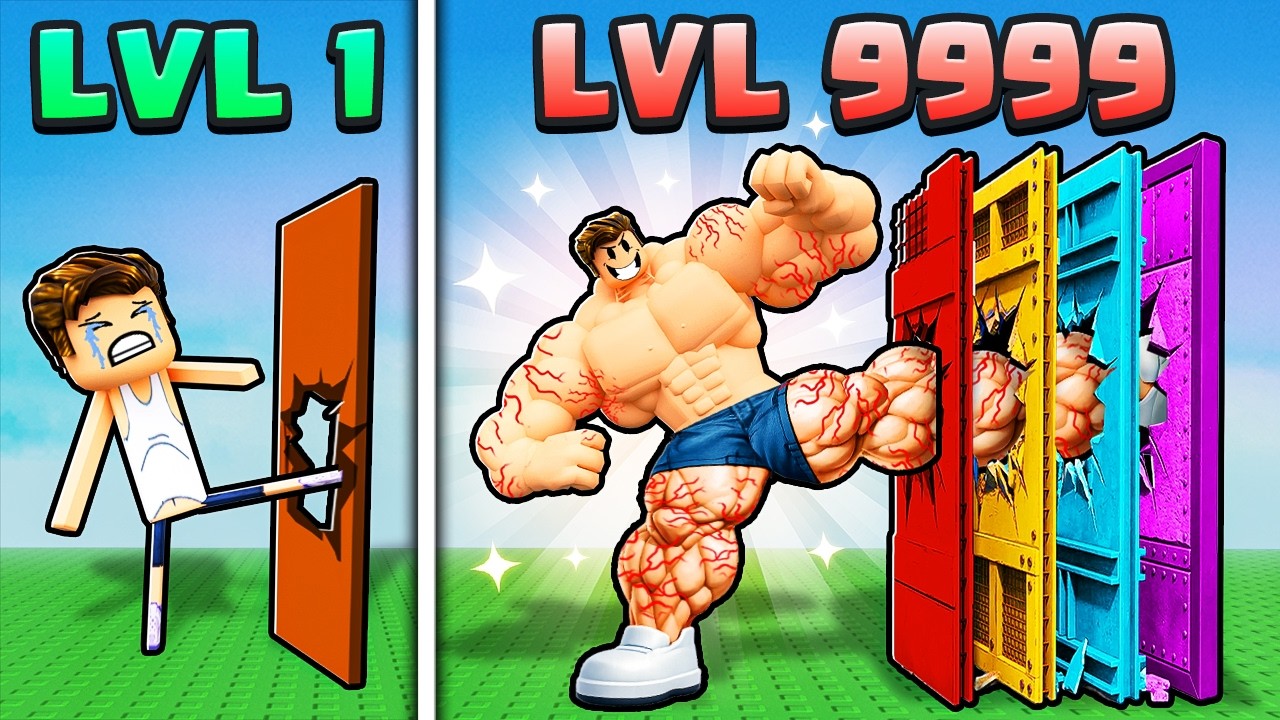 Training MAX LEVEL LEGS in Kick Door To Escape!