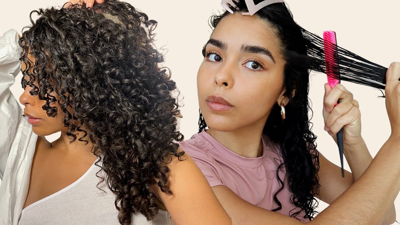 SUPER DEFINED CURLY HAIR ROUTINE using ONE PRODUCT + TANGLE TEEZER TEASING COMB!