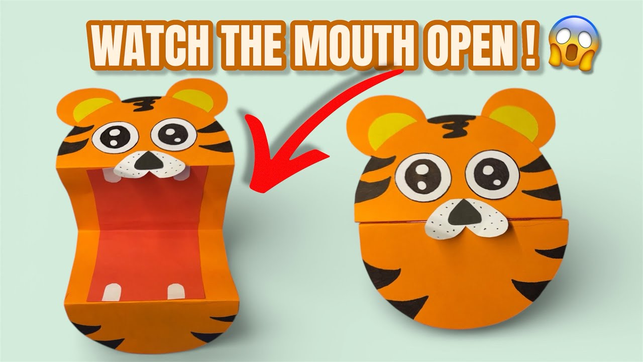 Magic Tiger Mouth 🐯| Open & Close Paper Craft for Kids | کاردستی ببر