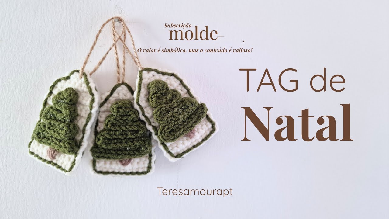DYI Tag de Natal em crochet + tricotin 