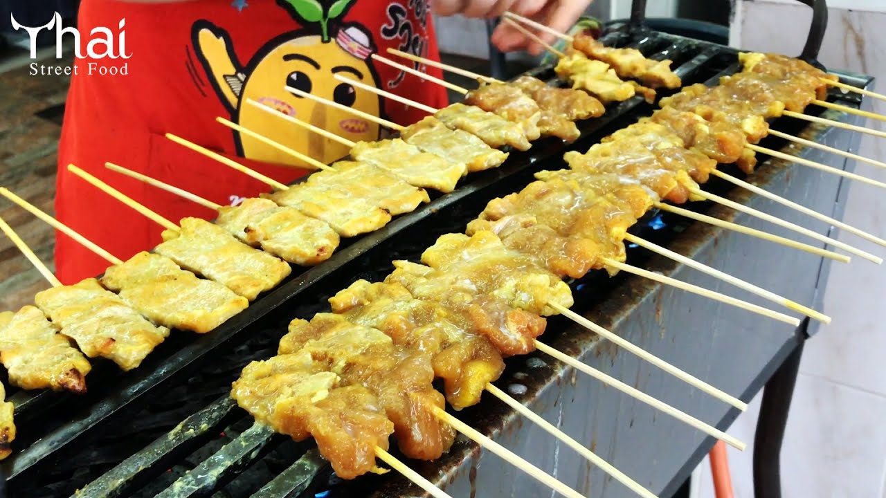 Pork Stay with Peanut Sauce | Thai Street Food
