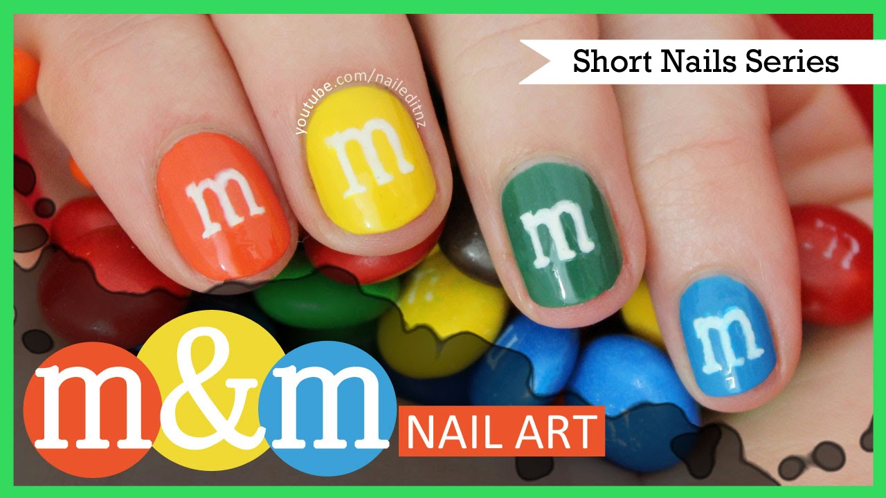 M&M's Nail Art | Nail Art for Short Nails #1