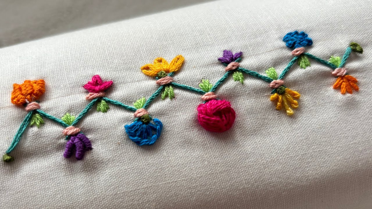 HAND EMBROIDERY DESIGNS - TOP 10 Most Useful Hand Embroidery Stitches for Beginners