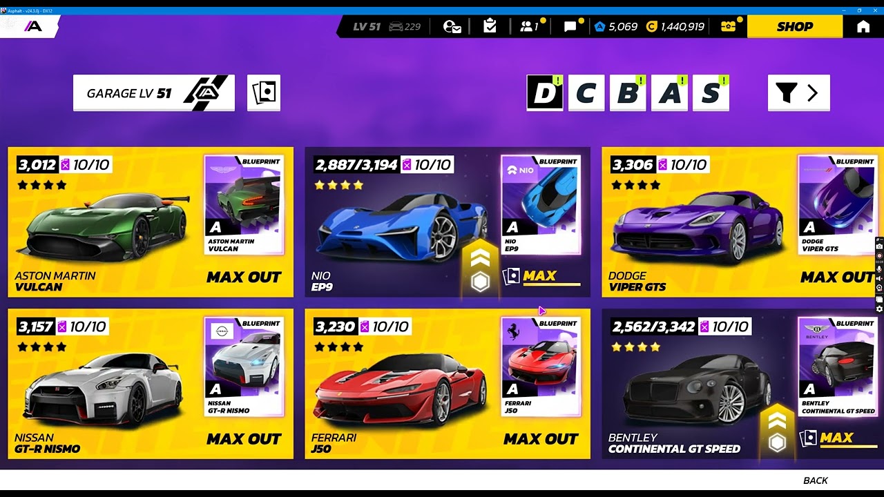 Asphalt 9 - My Garage on 01-01-2025