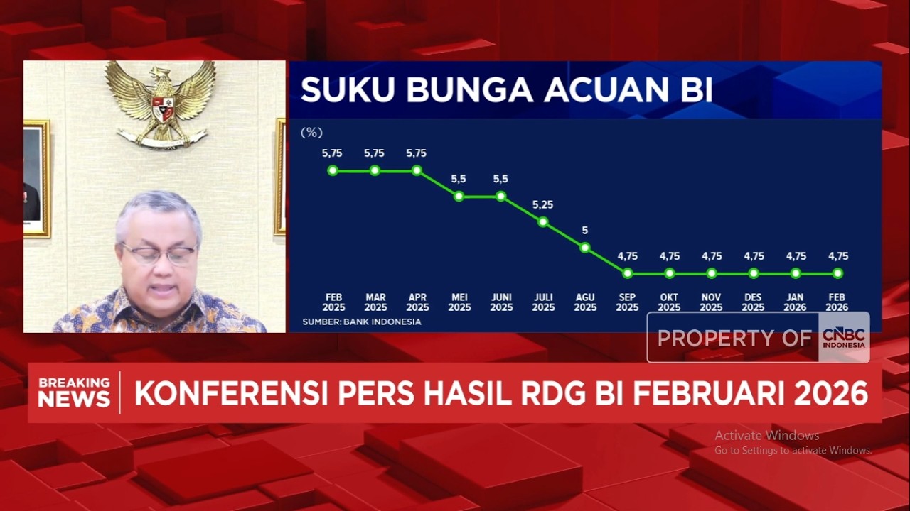 Bank Indonesia Tahan Suku Bunga di 4,75% di RDG Februari 2026