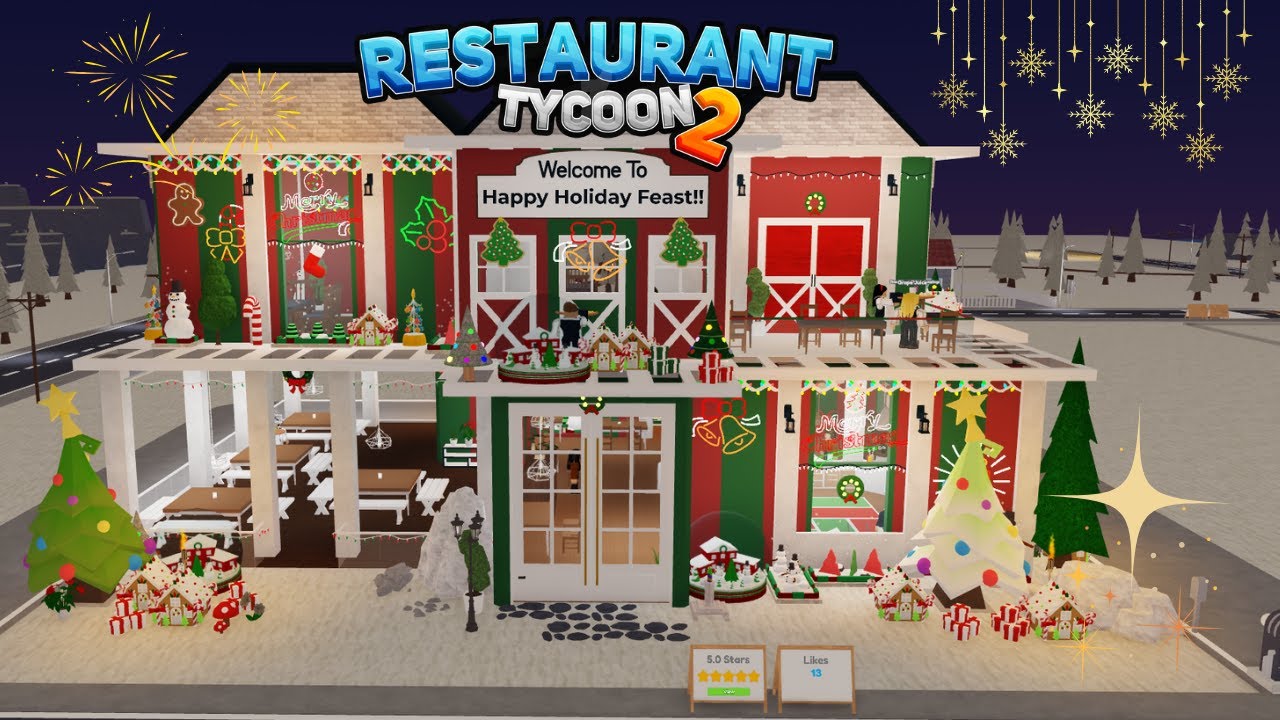 Restaurant Tycoon 2 || Christmas-Themed Restaurant || (Tutorial) || Roblox