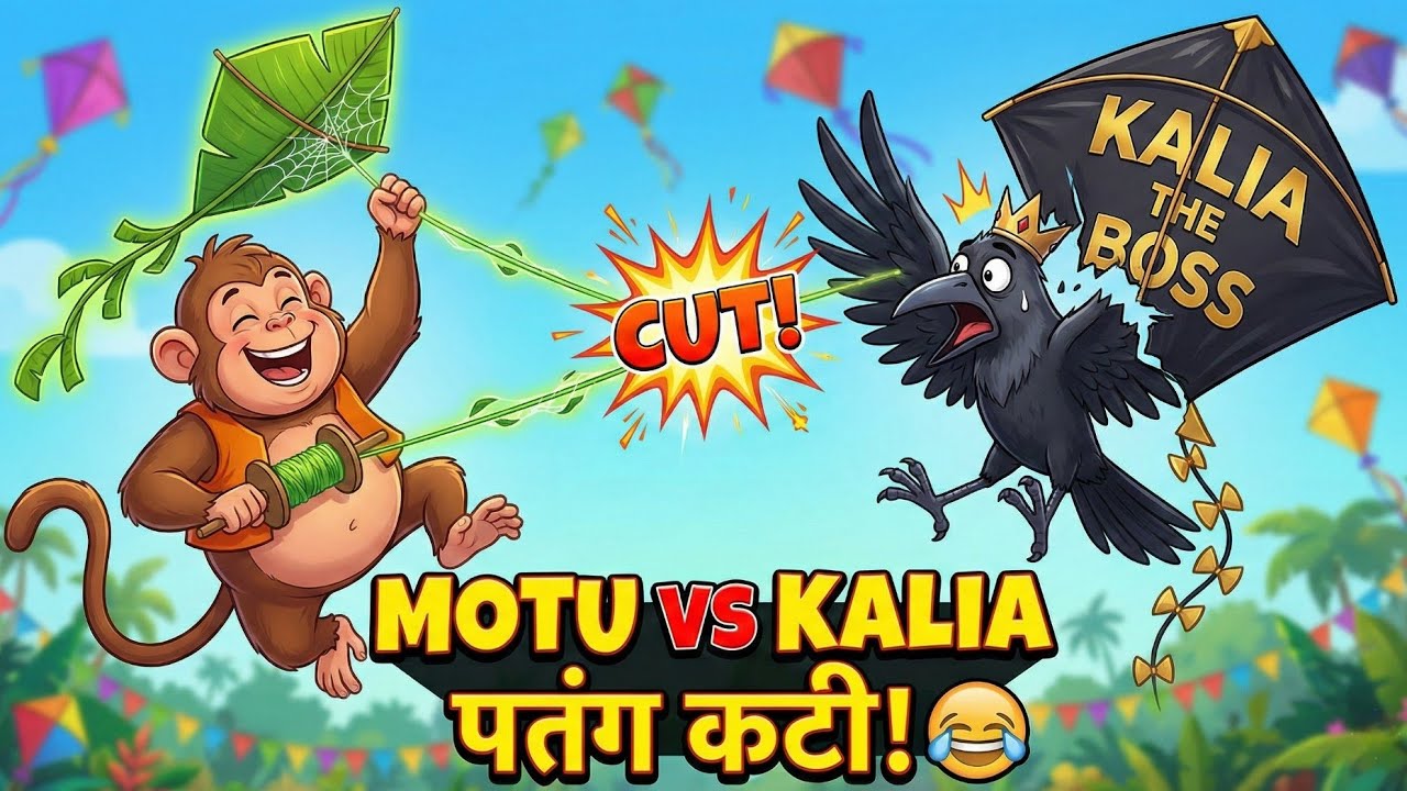मोटू बंदर ने काट दी कालिया की पतंग! 🪁😂 Motu Vs Kalia Kite Fight | Moral story 