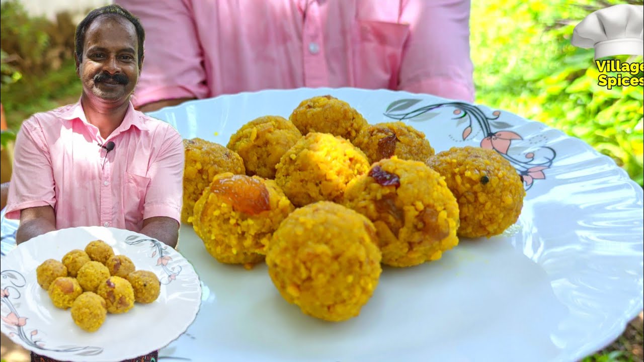 എളുപ്പത്തിൽ ലഡ്ഡു ഉണ്ടാക്കാം 😋 | Laddu Recipe Malayalam | Village Spices