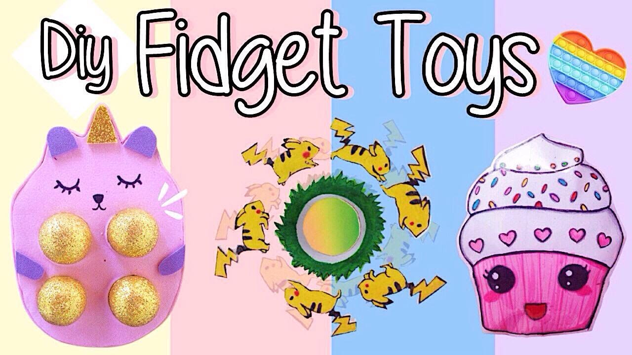 DIY FIDGET TOYS DIVERTIDOS:POP IT de unicórnio,PAPER SQUISHY de cupcake,SPINNER do pikachu viral tik