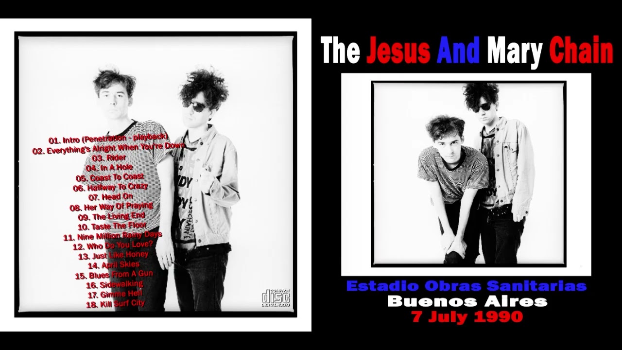 The Jesus And Mary Chain Estadio Obras Sanitarias Buenos Aires, Argentina 7 Julio 1990