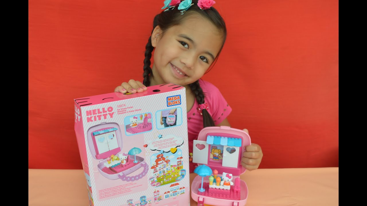 Hello Kitty Mega Bloks Ice Creame Parlor Heladeria Comptoir a Cream Glacee Kids Balloons and Toys