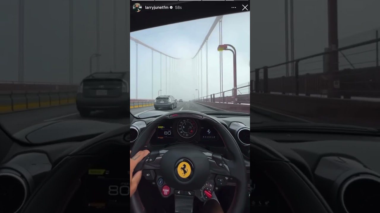 Larry June driving his Ferrari #larryjune #hiphop #rap #ferrari