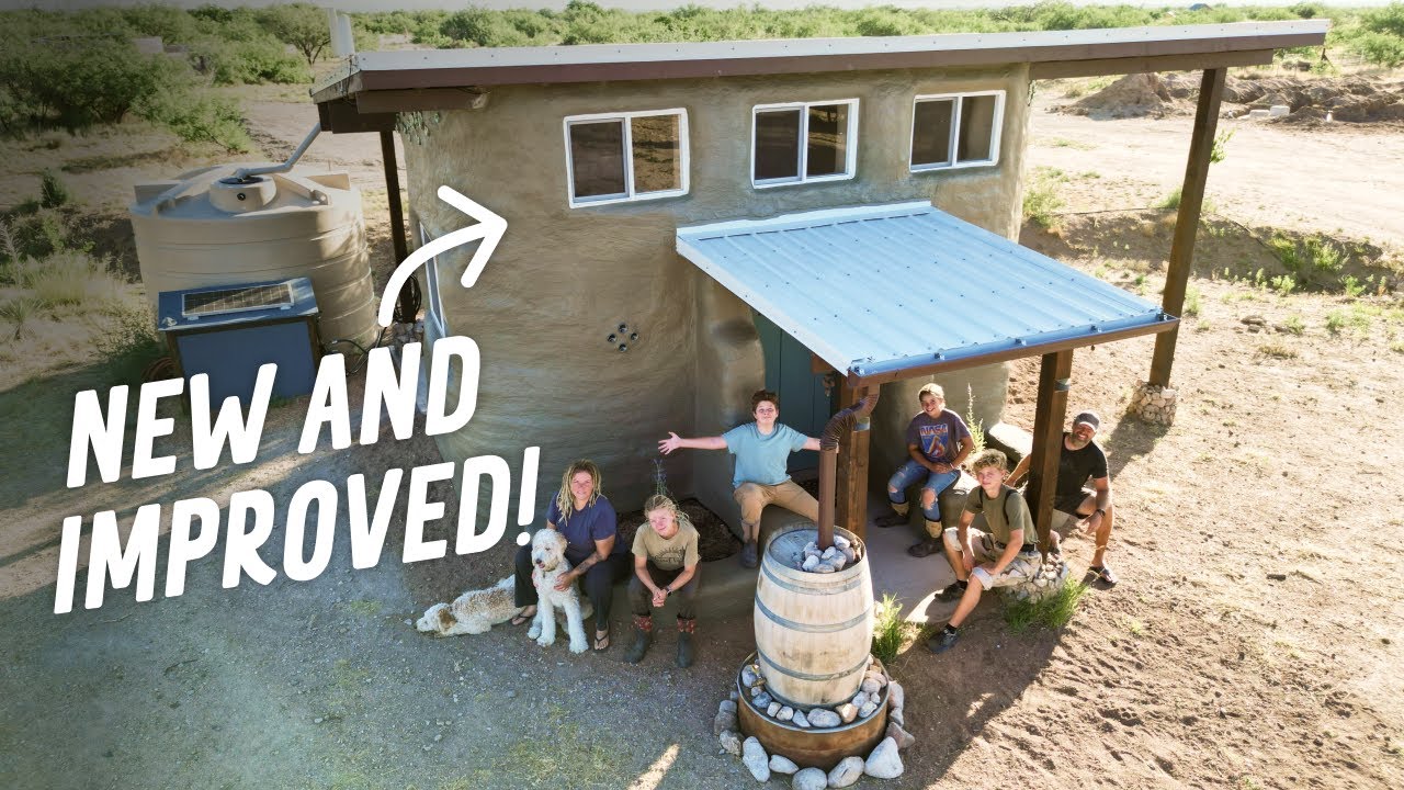 Earthbag Solar Shed Office: Rainwater Catchment & Monsoon Proof Plaster