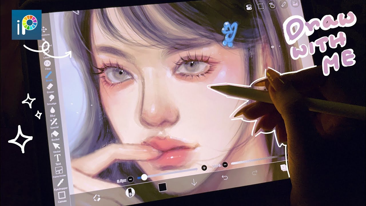 Draw with me✍🏻 Portrait painting process in ibisPaintx🌸 #ibispaintx