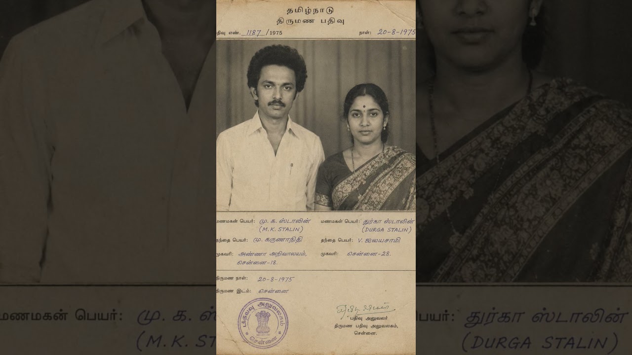 M. K. Stalin and his wife Durga Stalin 🔥