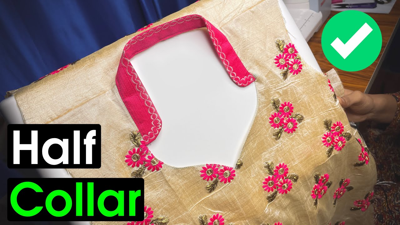 Half-High Collar Neck Kurti dress Design | Collar Kaise banaye | Lagate hain | Cutting And Stitching