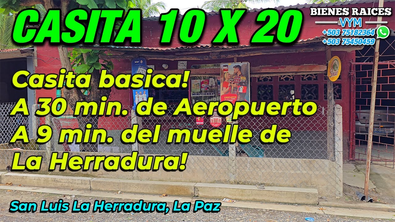 #100 ⛔️ NO DISPONIBLE CASITA BASICA EN VENTA EN SAN LUIS LA HERRADURA, LA PAZ. TERRENO DE 10 X 20M