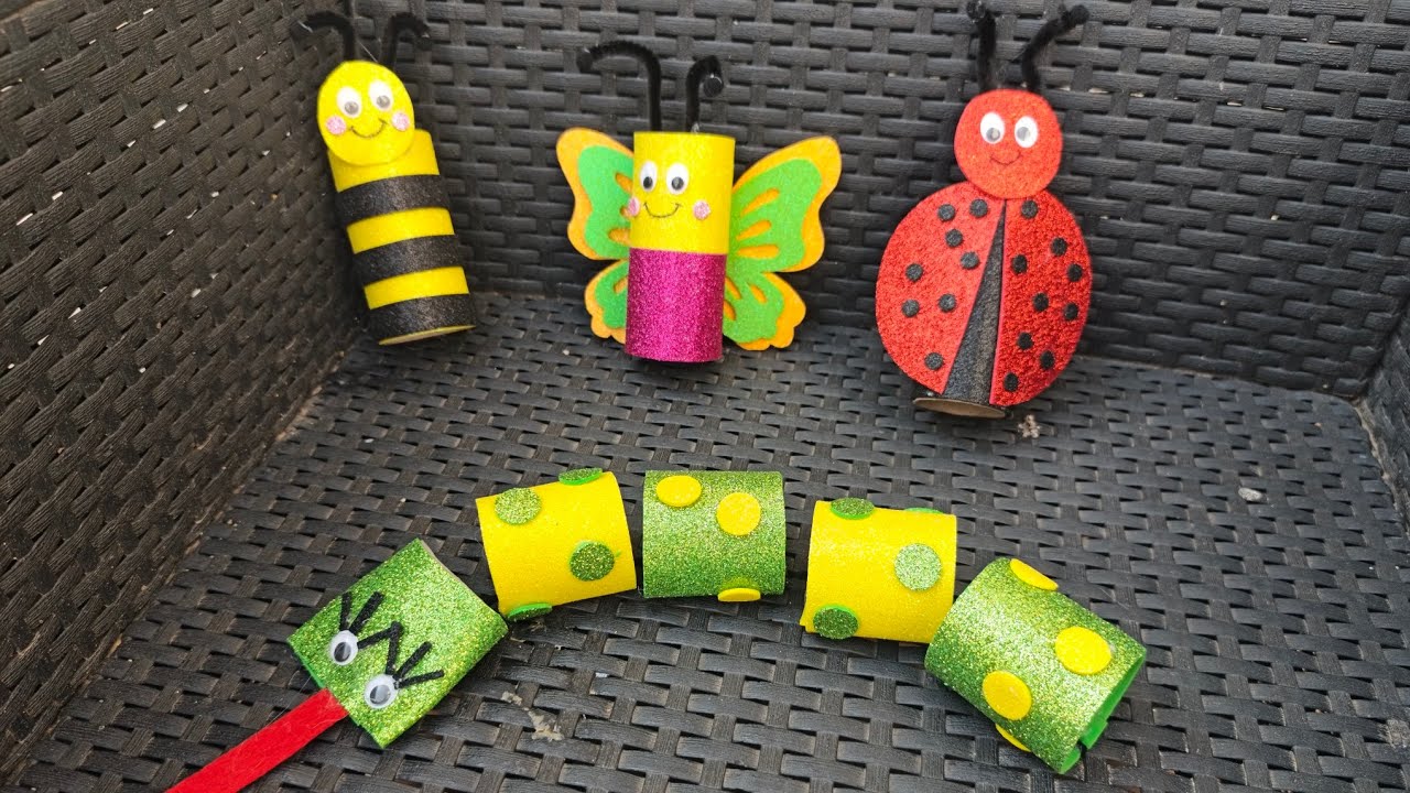Animales con rollos de papel higiénico🦋🐞🐝 proyecto animales invertebrados 