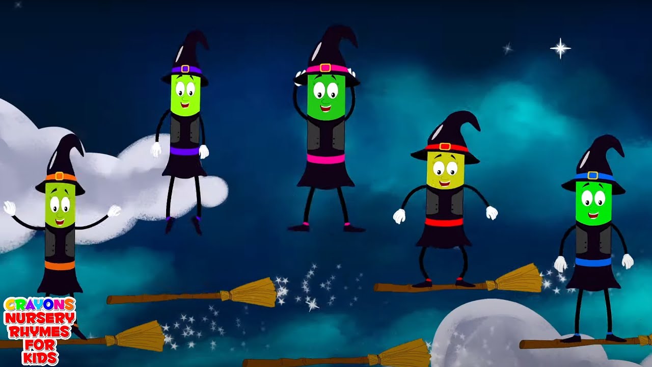 FIve Wicked Witches | Witches Song For Kids | Halloween Songs For Kids | Scary Nursery Rhymes