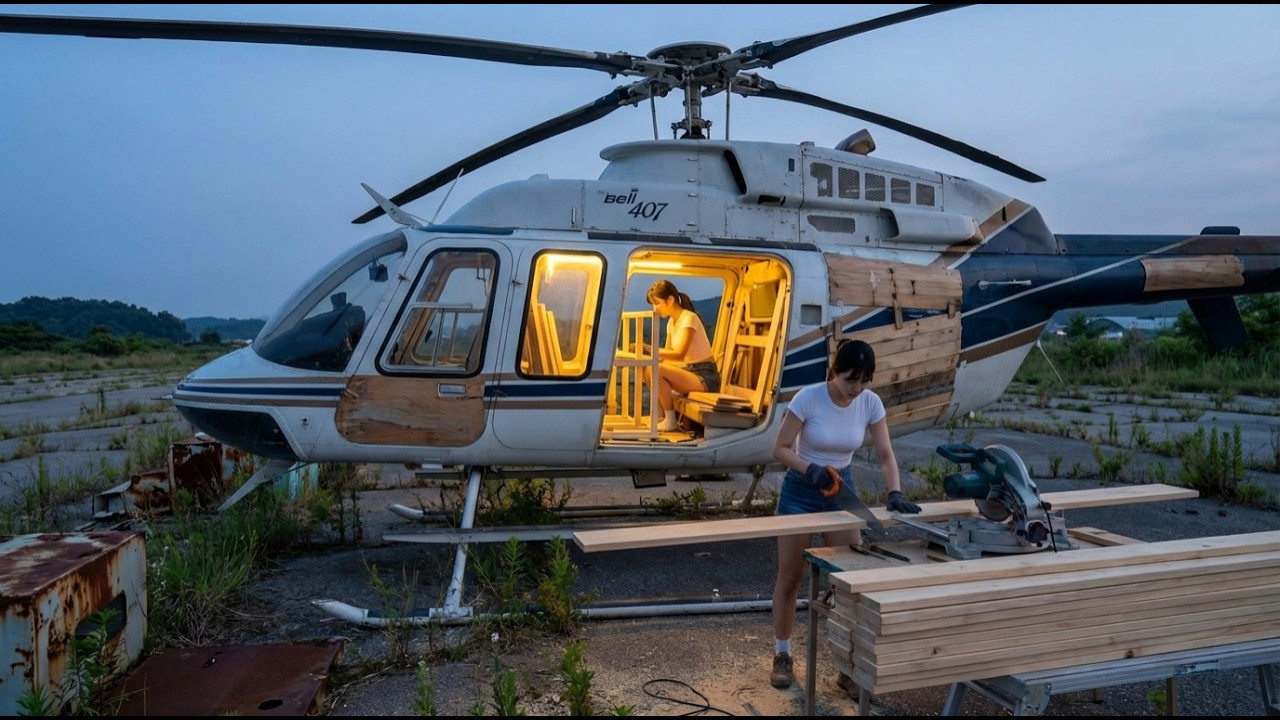Building a Bell 407 Abandoned Airfield Scout Home (ASMR Survival)*