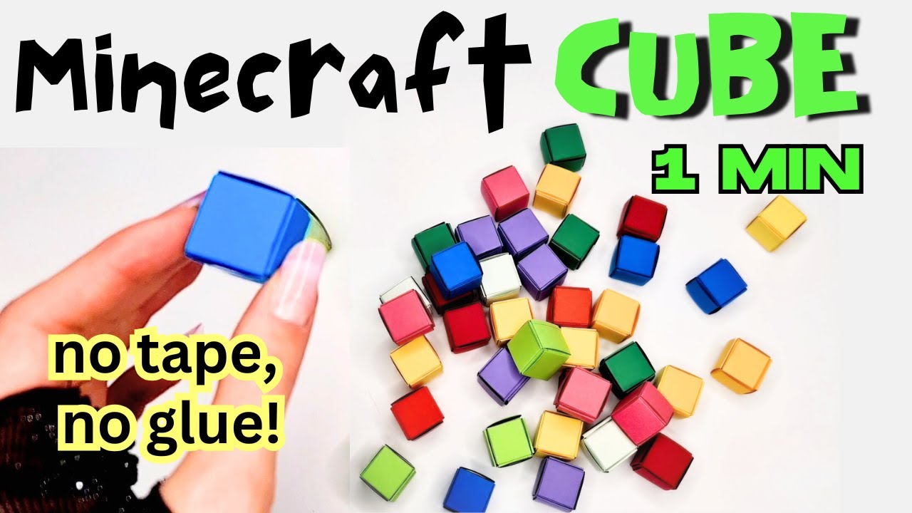 Minecraft Cube Tutorial | Easy No Glue, No Tape! DIY in 1 minute