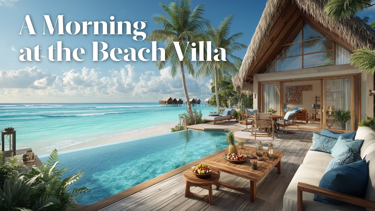 A Morning at the Beach Villa ☕ Luxury Tropical Ocean Chill Beats 🌴