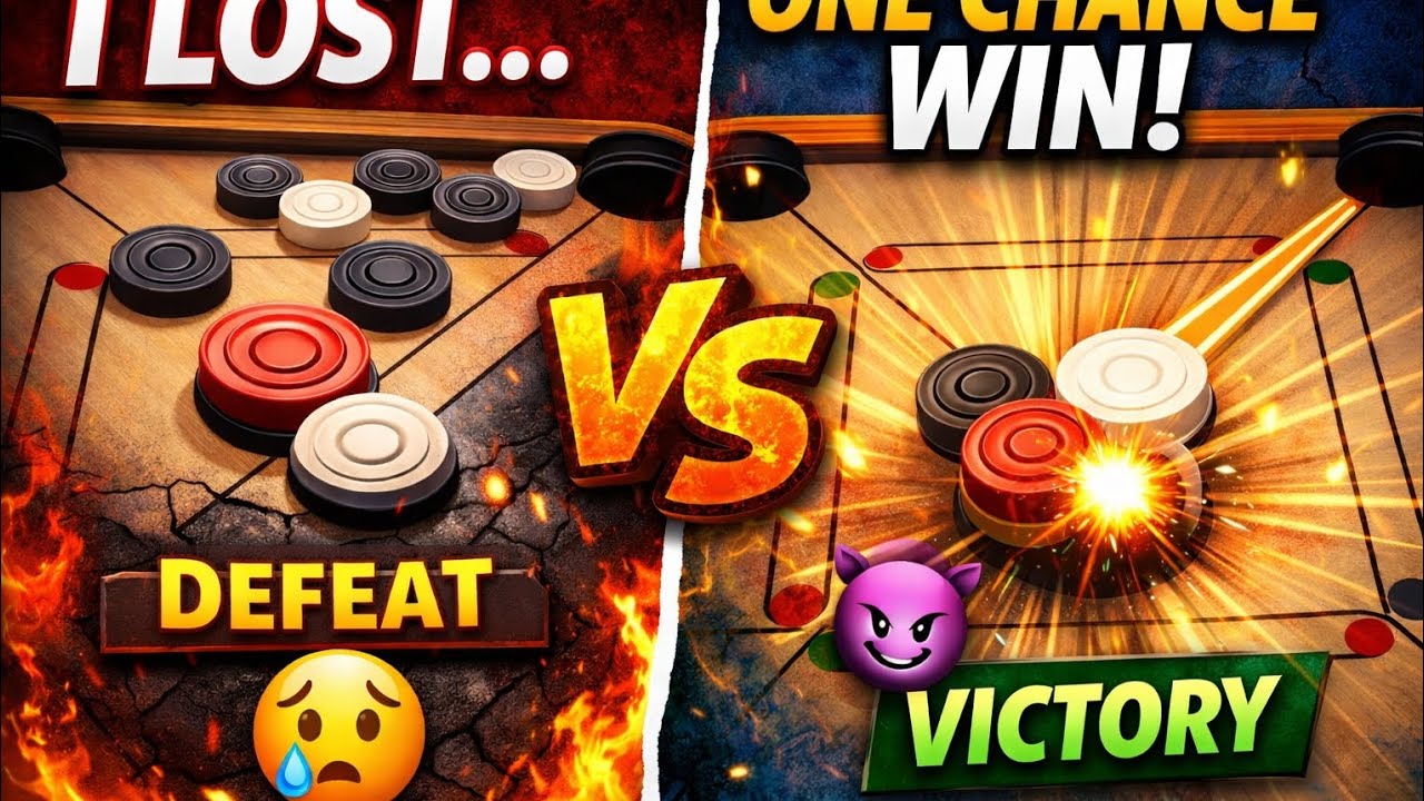 I Lost First… Then Won in ONE Chance! 😈 || Carrom Disc Pool Victory ||#shots #carrom #carrompool