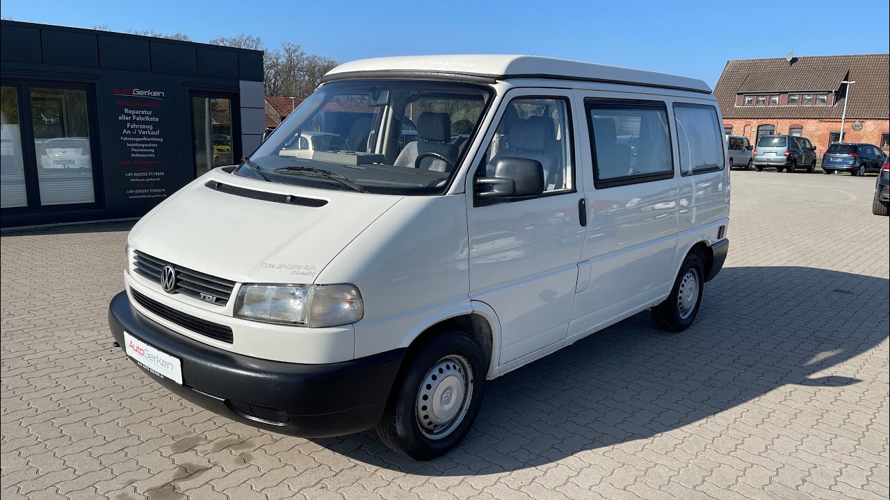 VW T4 California 2.5 TDI Coach Aufstelldach Küche in weiß Volkswagen Camper Wohnmobil