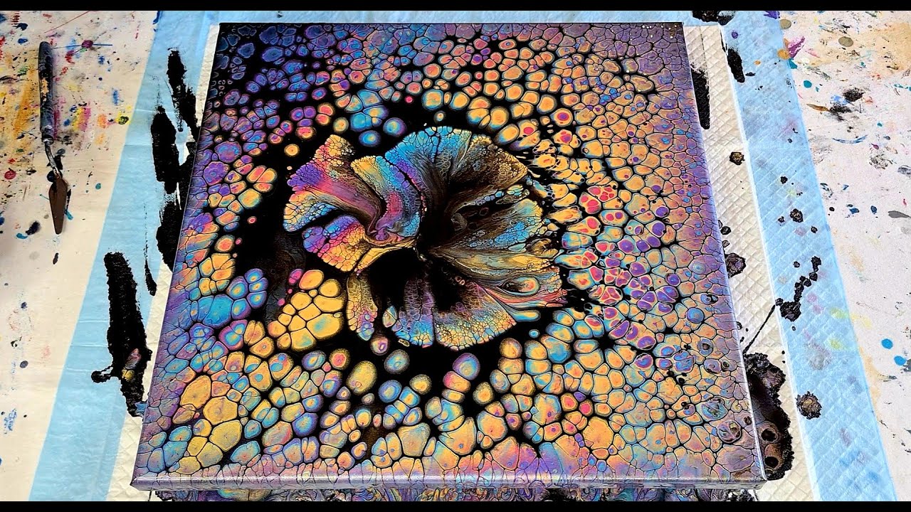 #1140 Surprising Results In This Metallic Pearl Pour Using Acrylic Flip Cup Technique