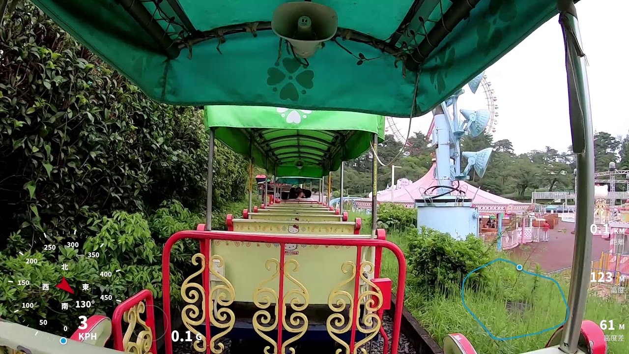【速度計】西武園ゆうえんち ハローキティトレイン（ハローキティメルヘンタウン） / Hello Kitty Train at Seibu amusement park, japan