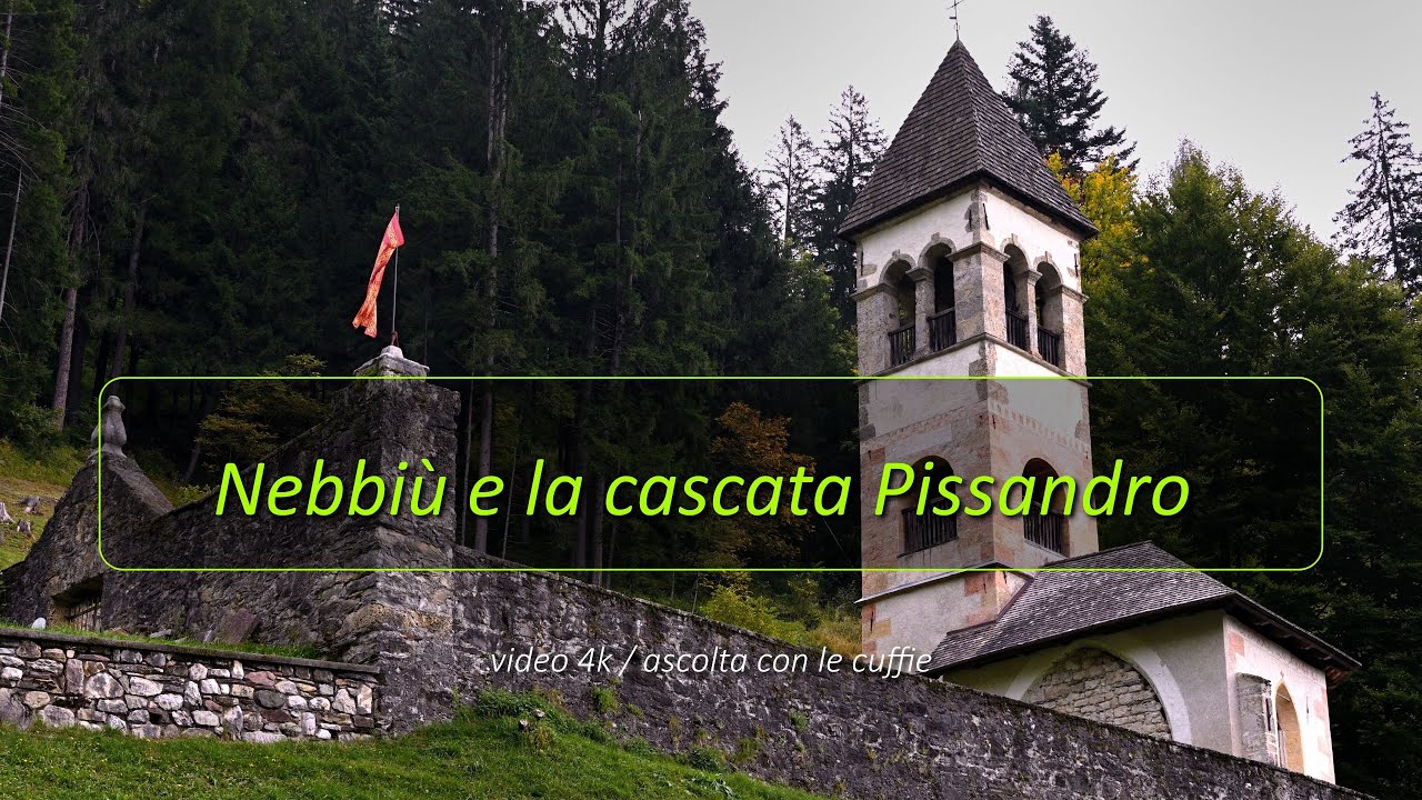 Chiesa di San Bartolomeo e le cascate Pissandro a Nebbiù di Pieve di Cadore - Belluno Dolomiti