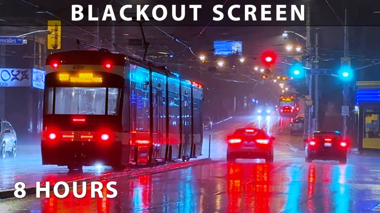 Late Night City Rain and Traffic for Sleep - 8 Hour Sleep Sounds - Urban Windows