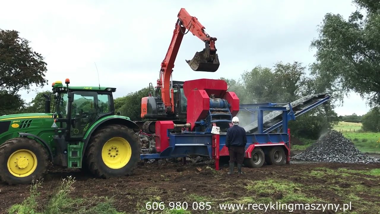 Kruszarka do betonu i gruzu na przyczepie wydajność 45-200 t\h