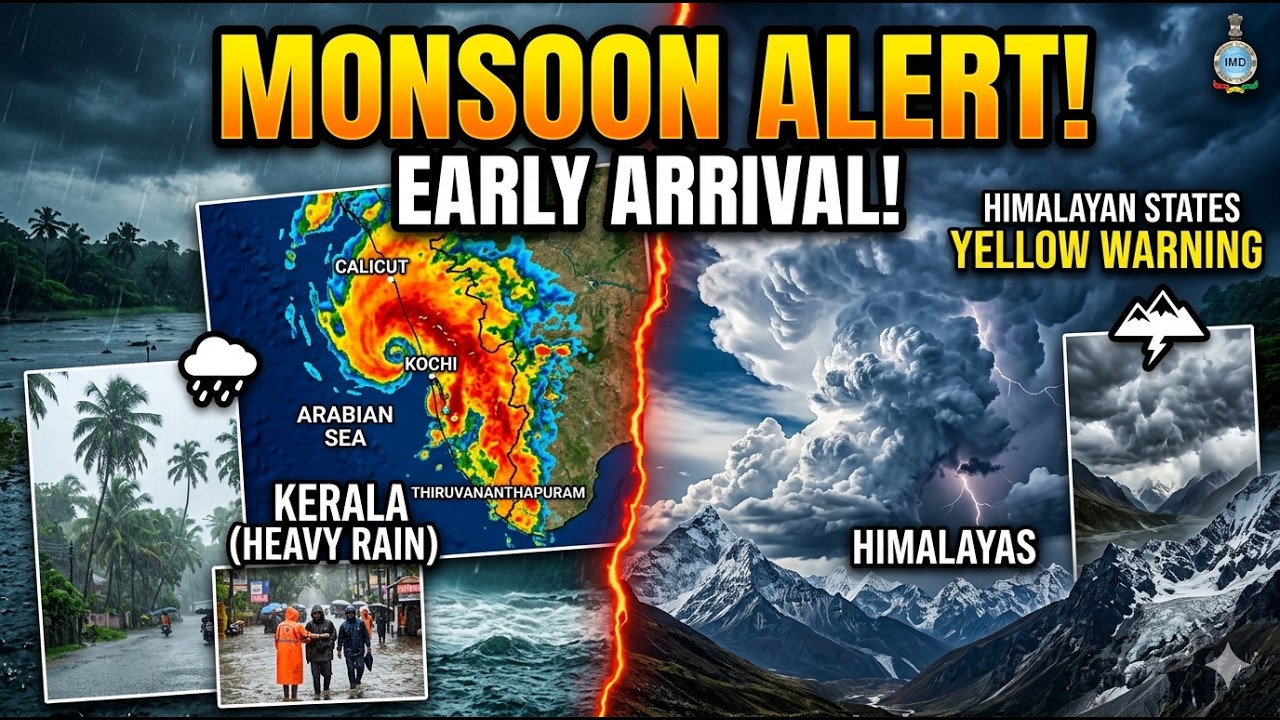 Monsoon 2026 Arrives Early! IMD Issues Heavy Rain Alert for Kerala & Himalayan States  #weatheralert