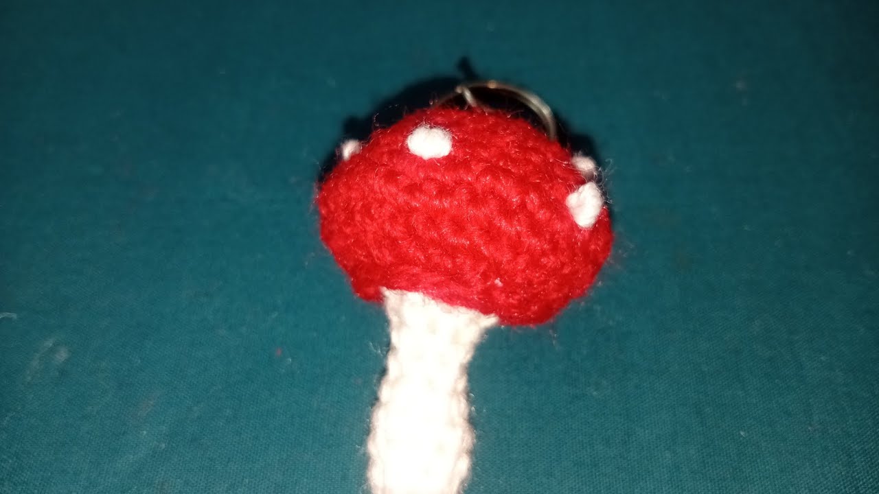 # crochet diy mushroom 🍄 keychain 