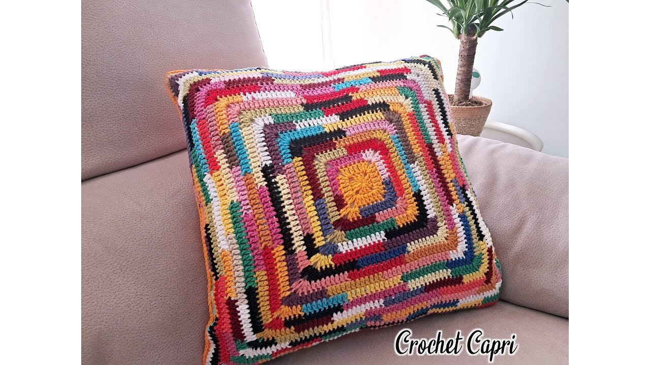 COJÍN A CROCHET🧶🎨🪡🏠