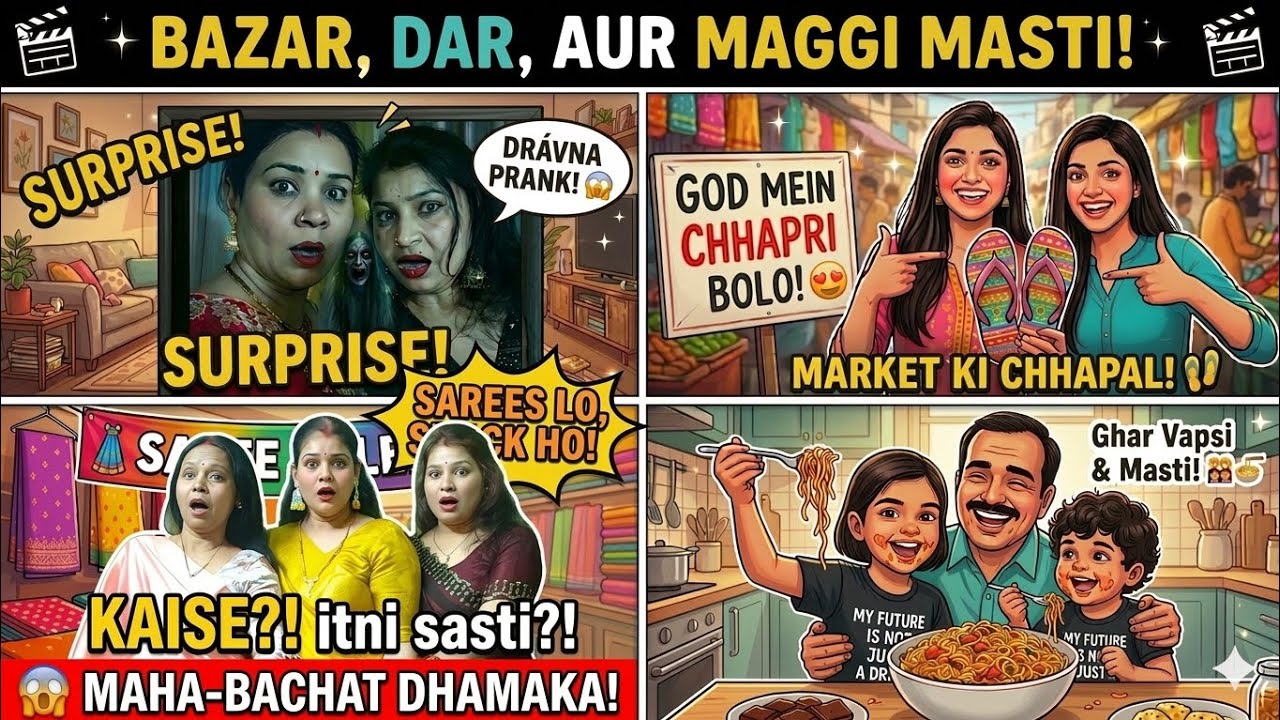Bazar,Dar,Aur Maggie party 🥳🎉 Or Sath me Bahut sasti Saree 😱