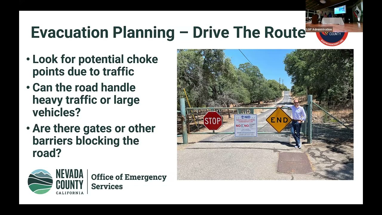 Nevada County Sheriff's Office  - Emergency Preparedness and evacuation planning.