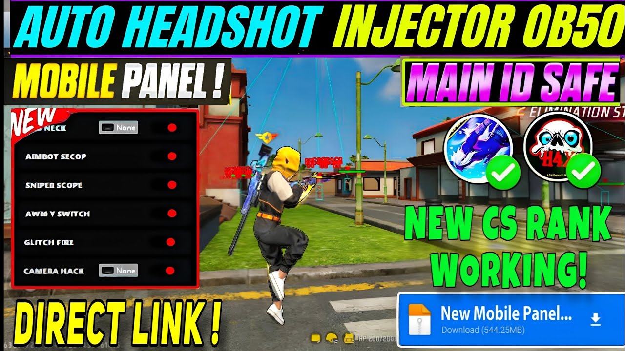 Ob50 Update 🎯  Free Fire Max Panel Injector Hack ✅ Rank Working Auto Headshot Panel Injector Safe