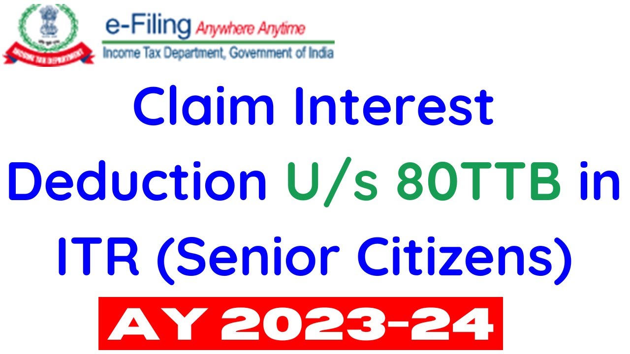 How to claim deduction u/s 80TTB in ITR-1 for AY 2023-24 II Show 80 TTB in ITR-1 II #cavedtaya