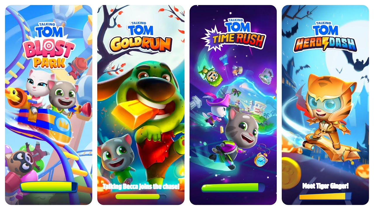 Comparing Talking Tom Games: Blast Park Vs. Gold Run Vs. Time Rush Vs. Hero Dash