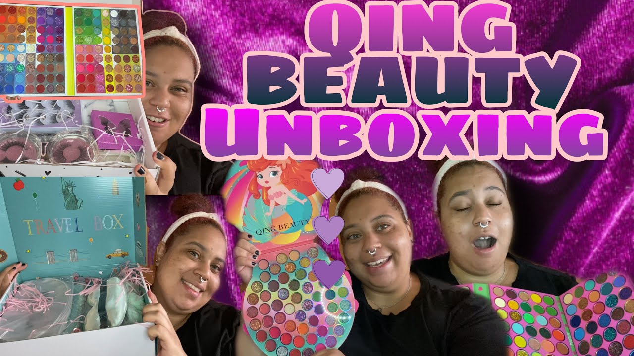 Qing Beauty Shop Unboxing | 140 Press Pigment I Love This World Eyeshadow Palette | Huge Palettes