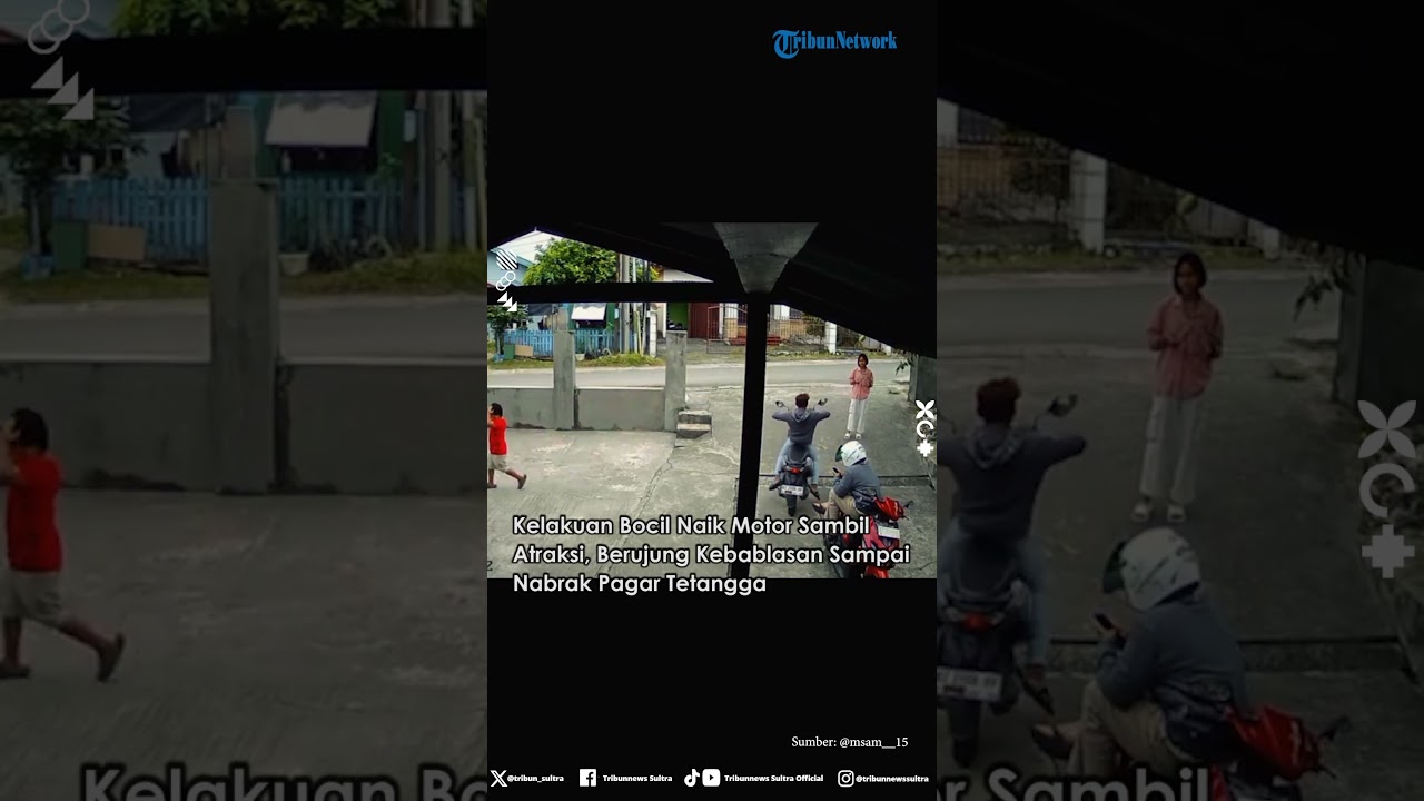 Kelakuan Bocil Naik Motor Sambil Atraksi, Berujung Kebablasan Sampai Nabrak Pagar Tetangga