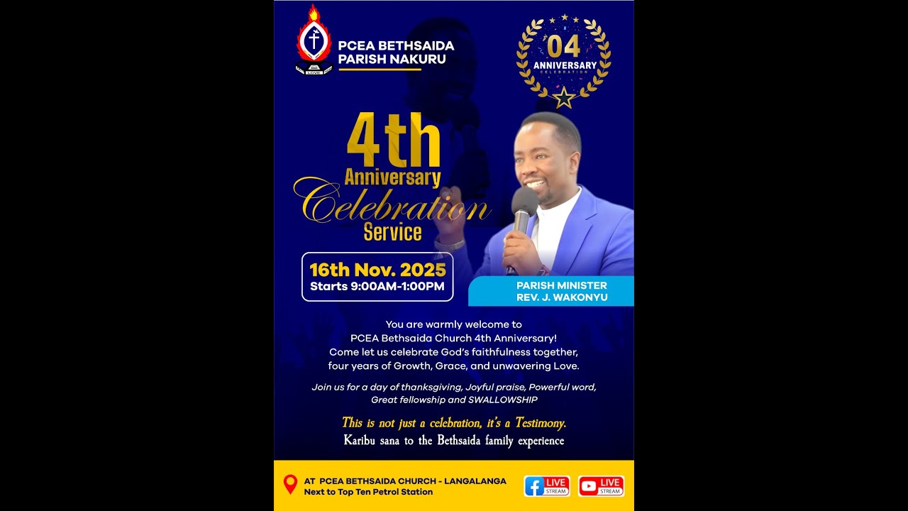 PCEA Bethsaida Church 4th Anniversary! 🎉 16th NOV 2025